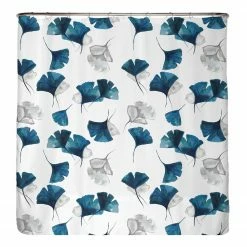 Arteneur Recycling-Duschvorhang Blaue Blätter - Polyester - Blau