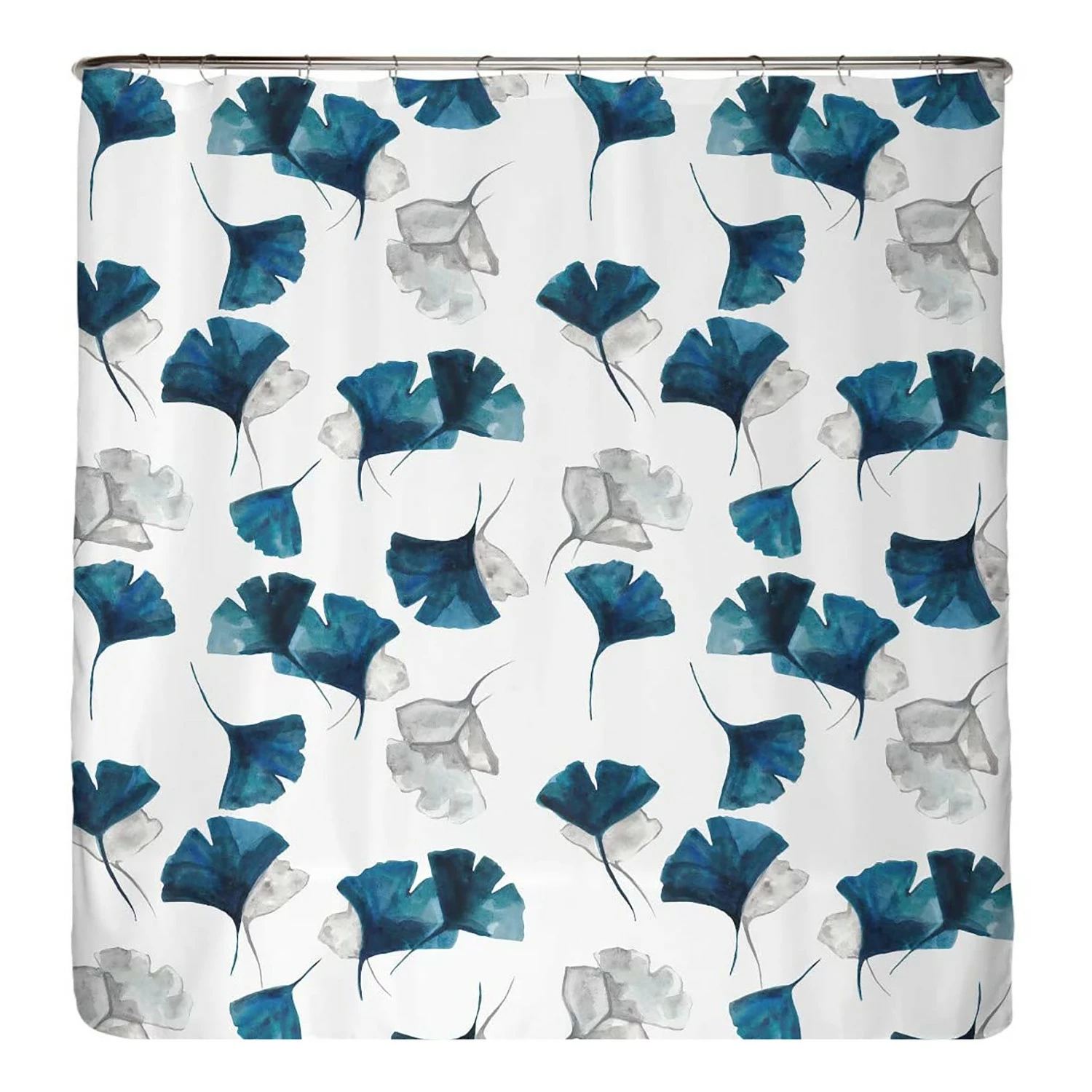 Arteneur Recycling-Duschvorhang Blaue Blätter - Polyester - Blau 3 Arteneur Recycling-Duschvorhang Blaue Blätter - Polyester - Blau