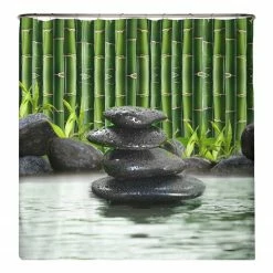 Arteneur Anti-Schimmel Duschvorhang Spa - Polyester - Grün - 180 x 200 cm