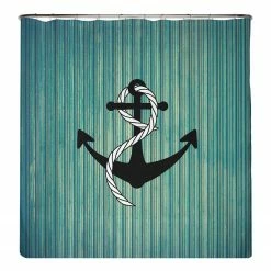 Arteneur Recycling-Duschvorhang Anker - Polyester - Petrol - 180 x 200 cm