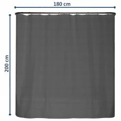 Arteneur Anti-Schimmel Duschvorhang Newtown - Polyester - Anthrazit - 180 x 200 cm -Badaccessoires Verkäufe 1000343457 220412 500 SKETCH DETAILS P000000001000343457 sketch