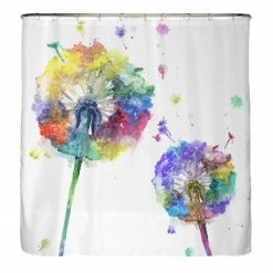 Arteneur Anti-Schimmel Duschvorhang Pusteblume - Polyester - Mehrfarbig - 180 x 200 cm