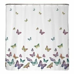 Arteneur Anti-Schimmel Duschvorhang Schmetterling - Polyester - Mehrfarbig - 180 x 200 cm