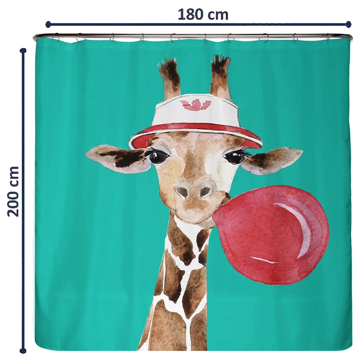 Arteneur Recycling-Duschvorhang Giraffe - Polyester - Mehrfarbig - 180 x 200 cm 4 Arteneur Recycling-Duschvorhang Giraffe - Polyester - Mehrfarbig - 180 x 200 cm – Bild 2