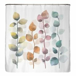 Arteneur Recycling-Duschvorhang Bunte Blätter - Polyester - Mehrfarbig - 180 x 180 cm