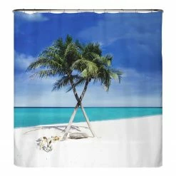 Arteneur Recycling-Duschvorhang Strand - Polyester - Mehrfarbig - 200 x 220 cm