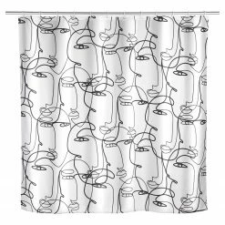 WENKO Duschvorhang Faces - Polyester - Mehrfarbig
