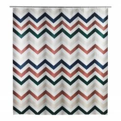 WENKO Duschvorhang Agropoli - Polyethylen-Vinylacetat - Mehrfarbig / Weiß