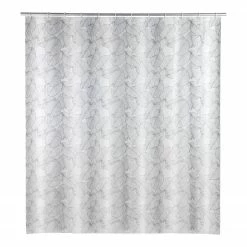 WENKO Duschvorhang Samoa - Polyethylen-Vinylacetat - Schwarz / Weiß