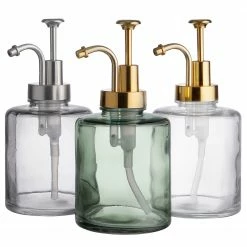Butlers Seifenspender SAVOIE - Klarglas / Edestahl - Grün / Gold -Badaccessoires Verkäufe 1000364950 220802 040 DETAILS P000000001000364950