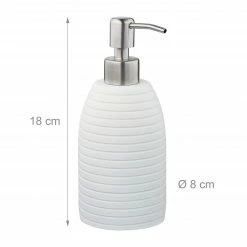 Relaxdays Seifenspender Edelstahlpumpe Rillen - Weiß - Silber -Badaccessoires Verkäufe 1184b41daaf3480e985bf7b066576585