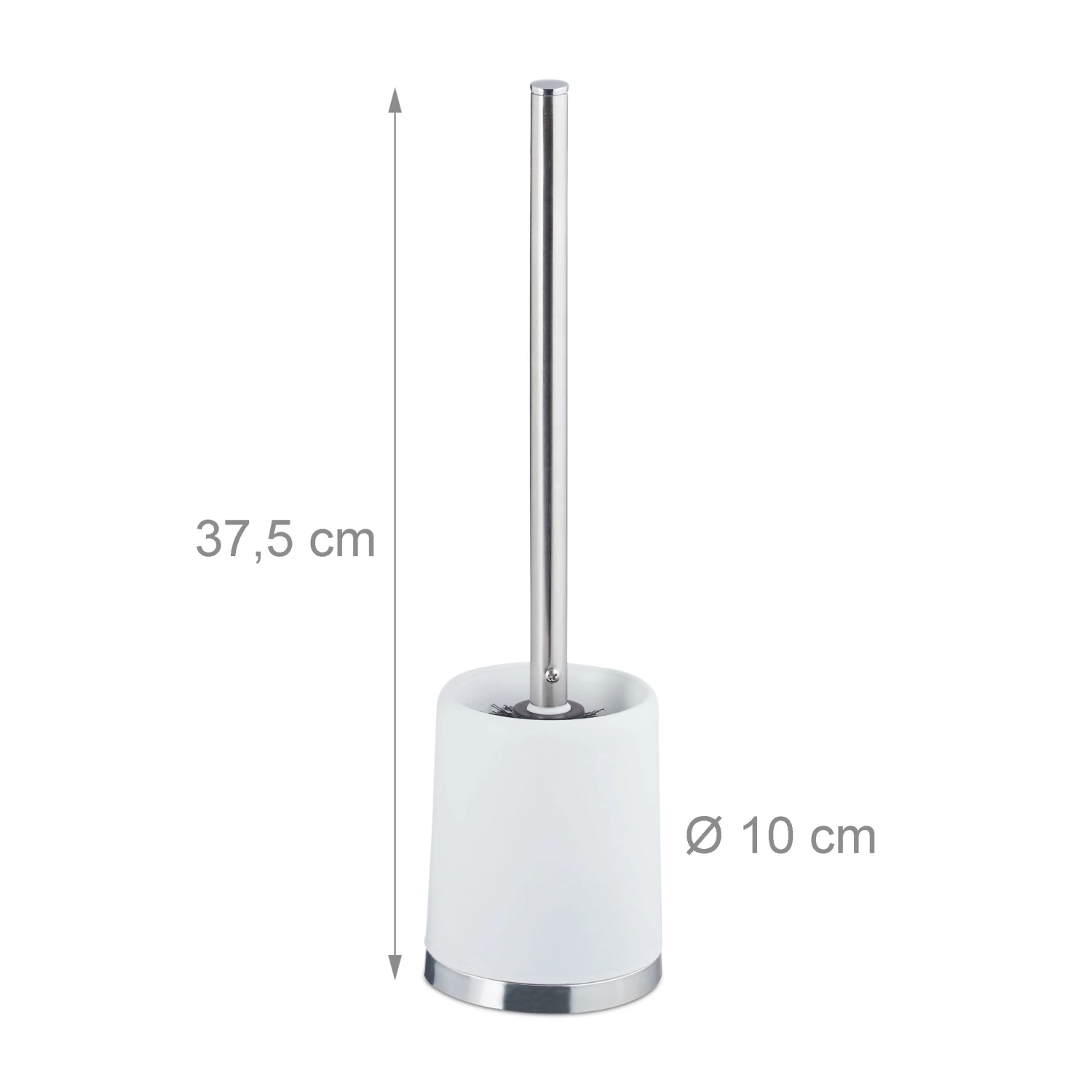 Relaxdays 1 x WC-Garnitur rund weiß - Weiß - Silber - Schwarz 10 Relaxdays 1 x WC-Garnitur rund weiß - Weiß - Silber - Schwarz – Bild 8