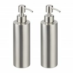 Relaxdays 2 x Seifenspender Edelstahl