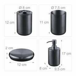 Relaxdays 4-tlg. Badezimmer Set Edelstahl -Badaccessoires Verkäufe 185e4a7e359843069e724410881a9ee5