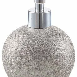 Zeller Seifenspender Glitter, Steinzeug, silber