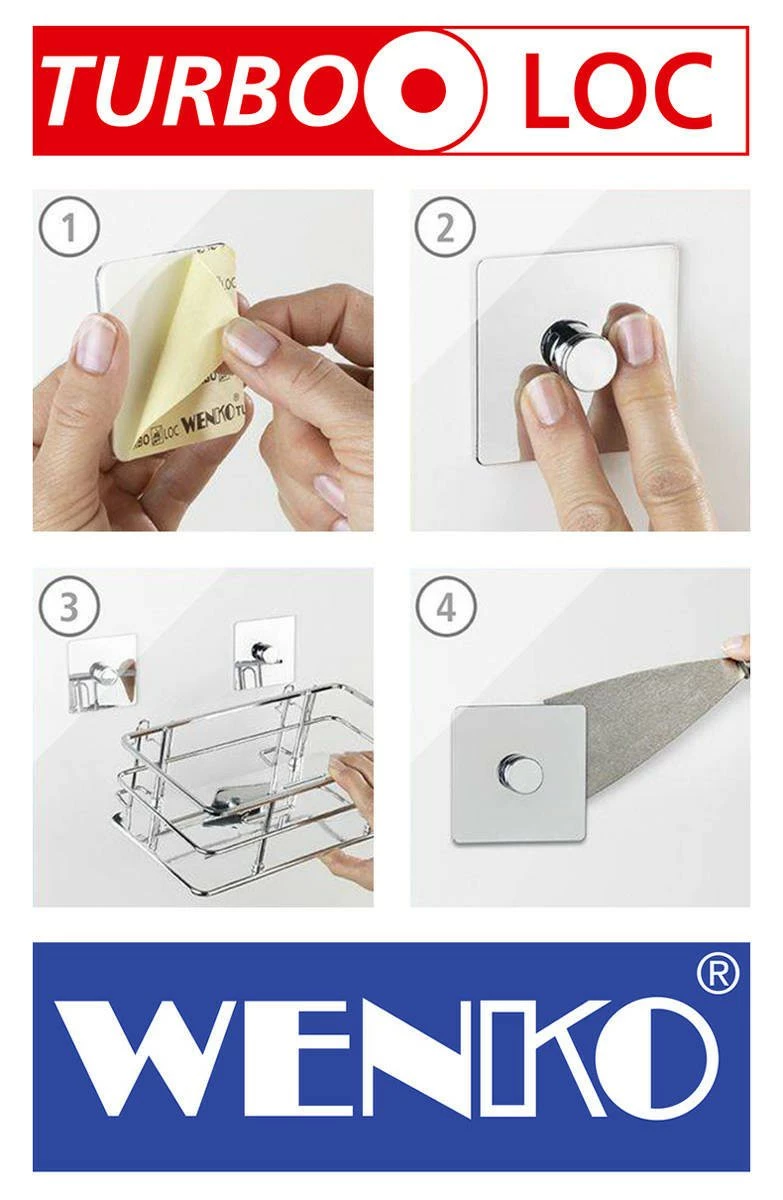 WENKO Handtuchhaken SQUARE, Turbo-Loc, 2 Stück 6 WENKO Handtuchhaken SQUARE, Turbo-Loc, 2 Stück – Bild 4