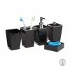 Relaxdays Badaccessoires Set 5-teilig - Schwarz - Silber 1 Relaxdays Badaccessoires Set 5-teilig - Schwarz - Silber -Badaccessoires Verkäufe 2115f03bb90443c781d24acf4b8a03eb