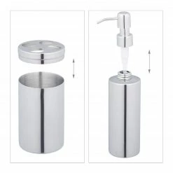 Relaxdays 4-tlg. Badezimmer Set glänzendes Silber 15 Relaxdays 4-tlg. Badezimmer Set glänzendes Silber -Badaccessoires Verkäufe 235e8b7b17834ca2a5b2430b1cf40be6