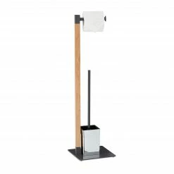 Relaxdays WC Garnitur aus Holz & Stahl