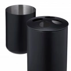 Relaxdays 4-tlg. Badezimmer Set schwarz -Badaccessoires Verkäufe 285fafafa9a94c76a3530a4d3fe6531d