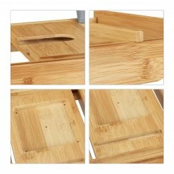 Relaxdays Badewannenablage Bambus mit Buchstütze -Badaccessoires Verkäufe 28b7598009be4343be083fc650b66639