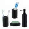 Relaxdays 4-tlg. Badezimmer Set in mattem Schwarz -Badaccessoires Verkäufe 299e50056ae447db8001ac57a3f6caf4