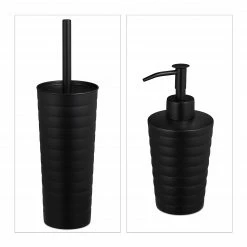 Relaxdays 5-tlg. Badezimmer Set Edelstahl schwarz -Badaccessoires Verkäufe 2d15d94cd8c0425592f585e2442a8149