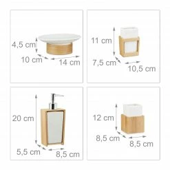 Relaxdays Badezimmer Set aus Bambus und Keramik -Badaccessoires Verkäufe 2e0d7668b648447faca3b0144e5b7171