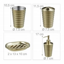 Relaxdays Goldenes Badezimmer Set 4-tlg. matt -Badaccessoires Verkäufe 2f972c3ed50f4e4b8d1853b8822940aa
