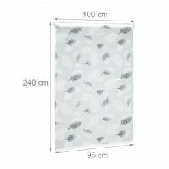 Relaxdays Duschrollo mit Blätter Design - Breite: 100 cm -Badaccessoires Verkäufe 35205f67c2b44b7ab700f4367ddb73d6