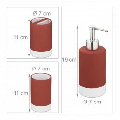 Relaxdays 3-teiliges Badezimmer Set Keramik -Badaccessoires Verkäufe 35ece8577fa24b6486dce1de37d604c5