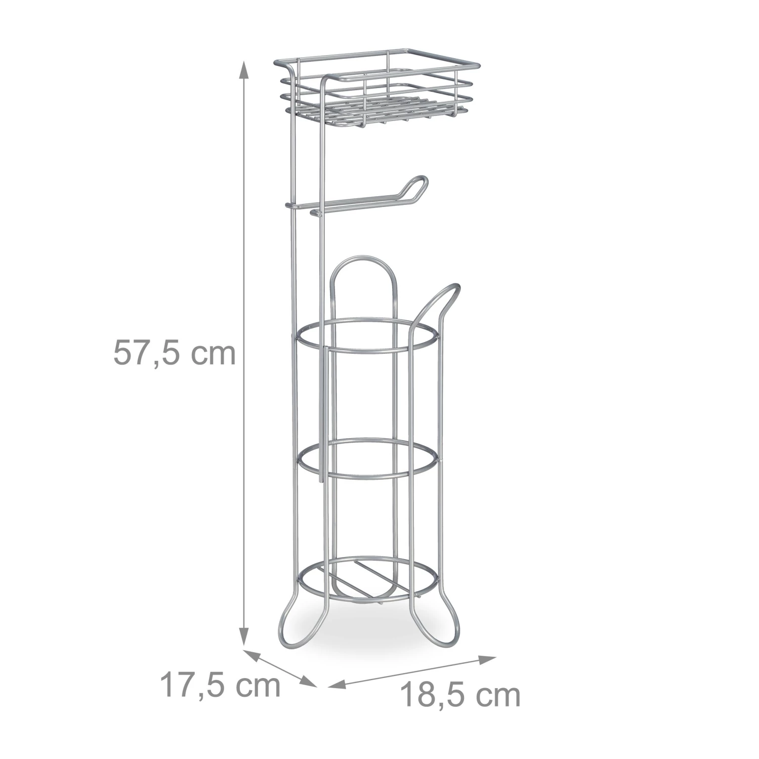 Relaxdays Silberner Toilettenpapierhalter stehend 10 Relaxdays Silberner Toilettenpapierhalter stehend – Bild 8