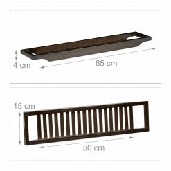 Relaxdays Badewannenablage Bambus braun lackiert -Badaccessoires Verkäufe 3ac03499f40e49988f9c6cbc2e15b114
