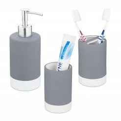 Relaxdays 3-tlg. Badezimmer Set Keramik