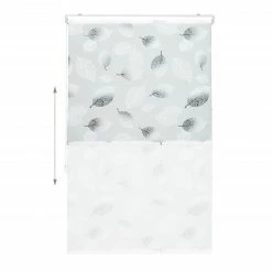 Relaxdays Duschrollo mit Blätter Design - Breite: 100 cm -Badaccessoires Verkäufe 423ec56ef57749cb9b3bd547e77ec242