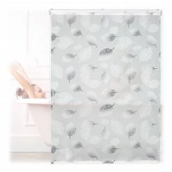 Relaxdays Duschrollo mit Blätter Design - Breite: 100 cm -Badaccessoires Verkäufe 445b38a47f7f4838b4563cdc472d6b86