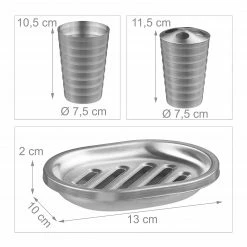 Relaxdays 5-tlg. Badezimmer Set Edelstahl -Badaccessoires Verkäufe 45faa75e3d3b469bb83a3abd2aedfc05