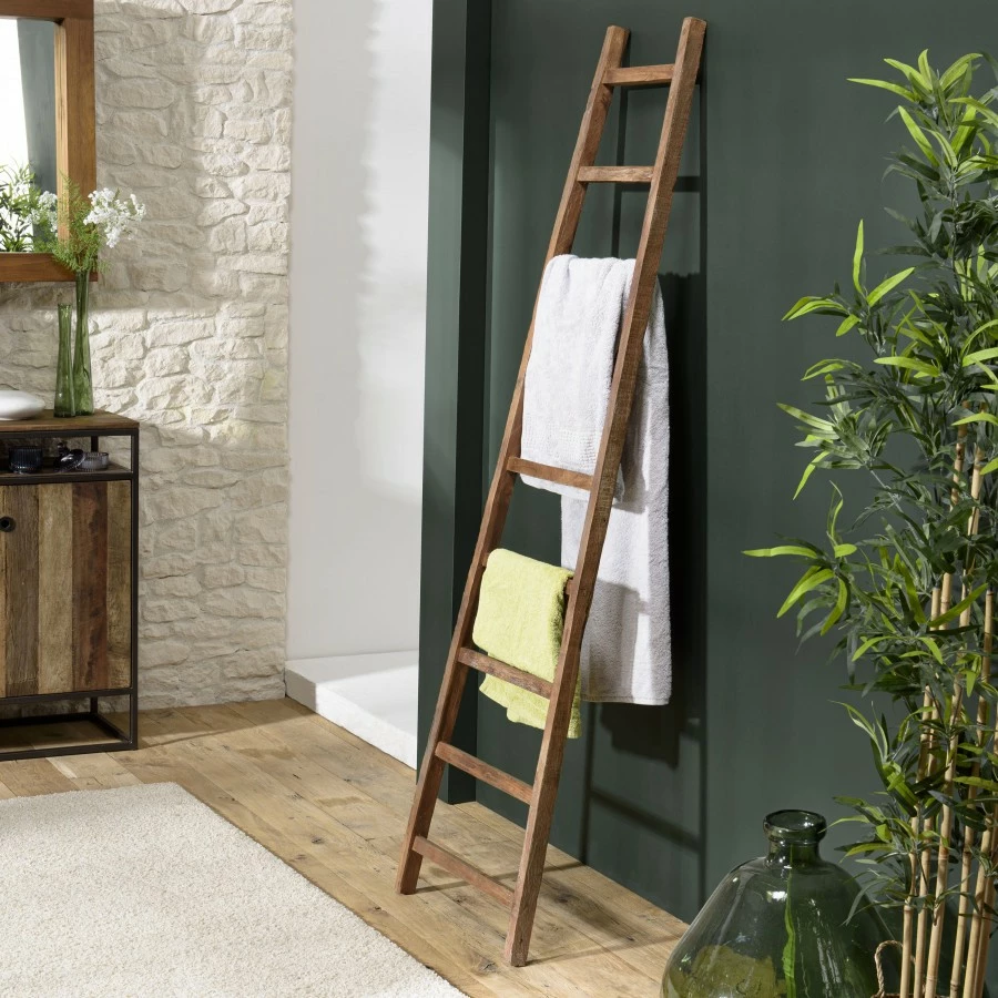 Macabane Hoher Handtuchhalter aus Teakholz 4 Macabane Hoher Handtuchhalter aus Teakholz – Bild 2