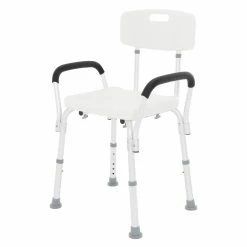 ECD Germany Duschstuhl 6-stufig, weiß, bis 200kg