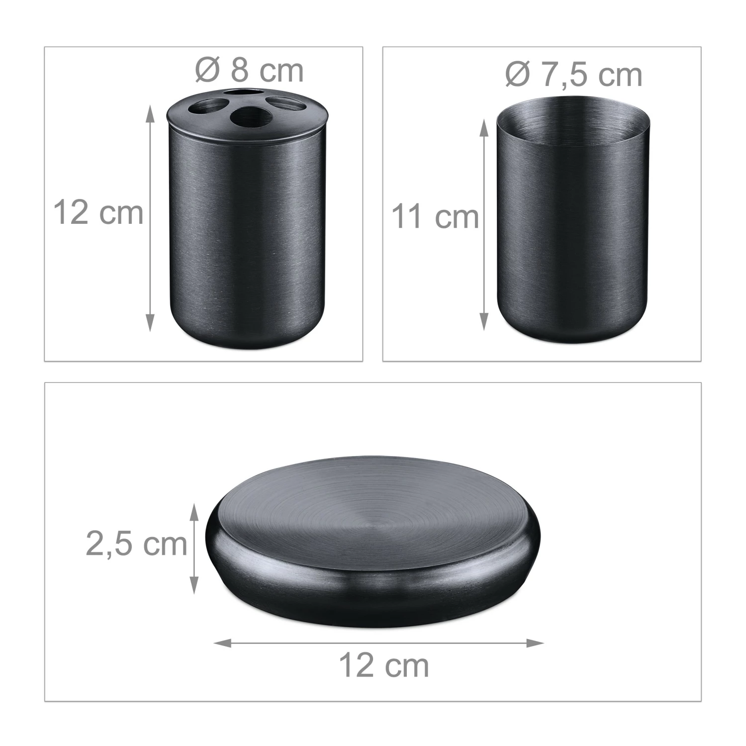 Relaxdays 5-tlg. Badezimmer Set Edelstahl 12 Relaxdays 5-tlg. Badezimmer Set Edelstahl – Bild 10