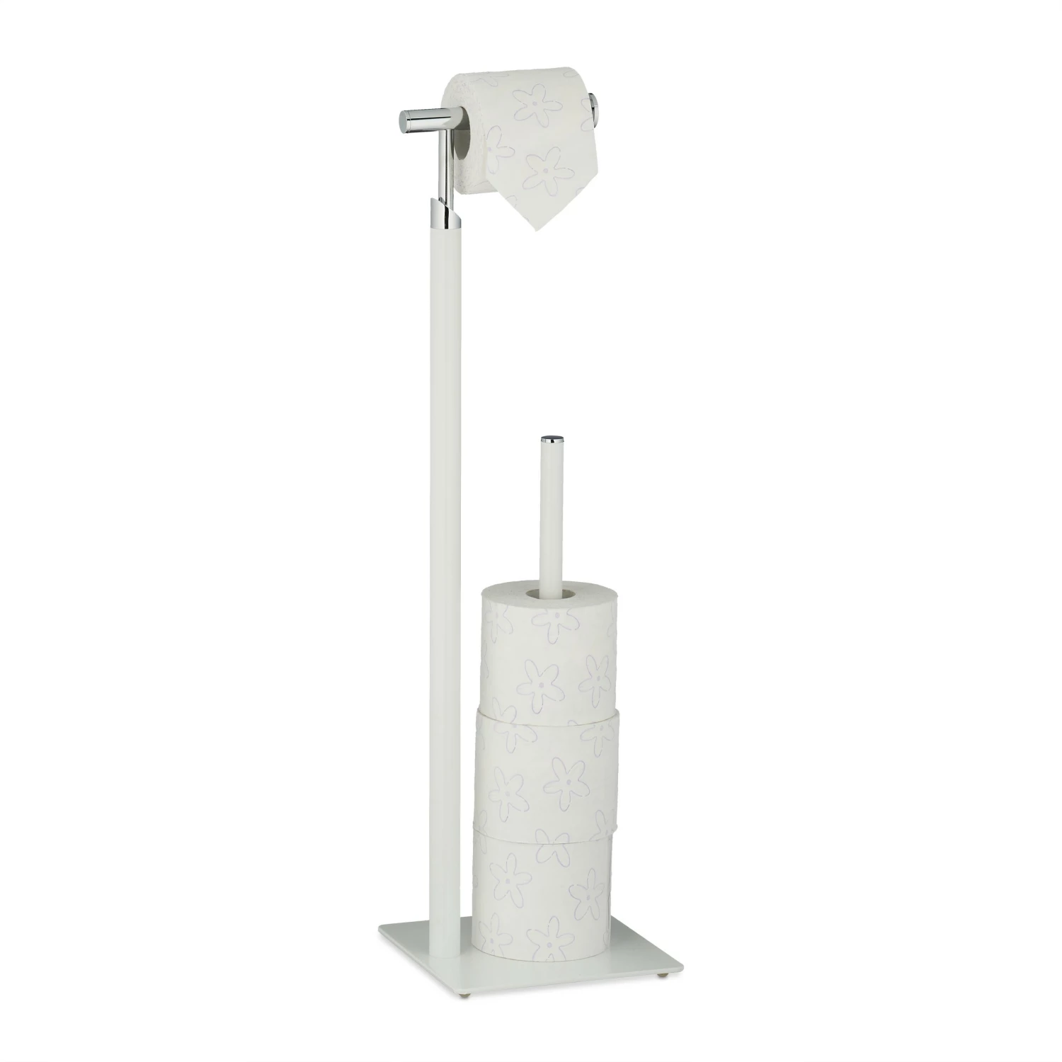 Relaxdays Weißer Toilettenpapierhalter 3 Relaxdays Weißer Toilettenpapierhalter