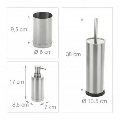 Relaxdays 3-tlg. Badezimmer Set Edelstahl -Badaccessoires Verkäufe 4ea5ab9ae778476da0e5630ff24d1382