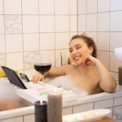 Relaxdays Bambus Badewannenablage weiß -Badaccessoires Verkäufe 4fca5d96fde146ddb06f810b813c6a3c