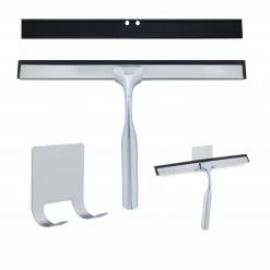 Relaxdays Silberner Duschabzieher mit Halterung -Badaccessoires Verkäufe 51272c3e41764dd199e37c4c82b004a3