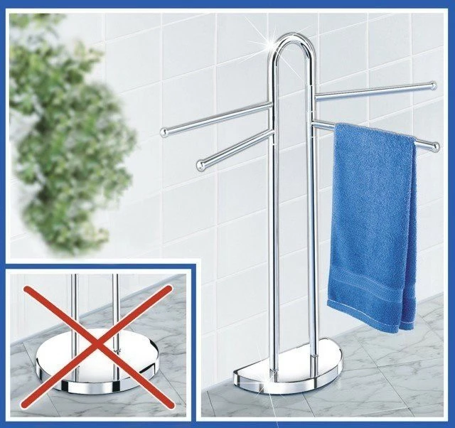 WENKO Verchromter Handtuchständer 5 WENKO Verchromter Handtuchständer – Bild 3
