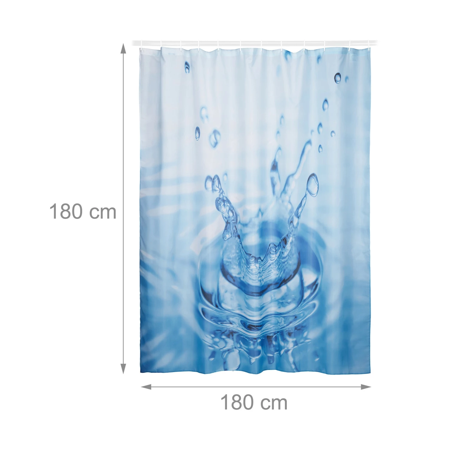 Relaxdays Duschvorhang Wassertropfen 180x180 cm 8 Relaxdays Duschvorhang Wassertropfen 180x180 cm – Bild 6