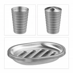 Relaxdays 5-tlg. Badezimmer Set Edelstahl -Badaccessoires Verkäufe 57982226606b4d1d8e0b878933f3ea4b