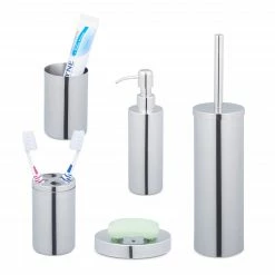 Relaxdays 5-tlg. Badezimmer Set glänzend