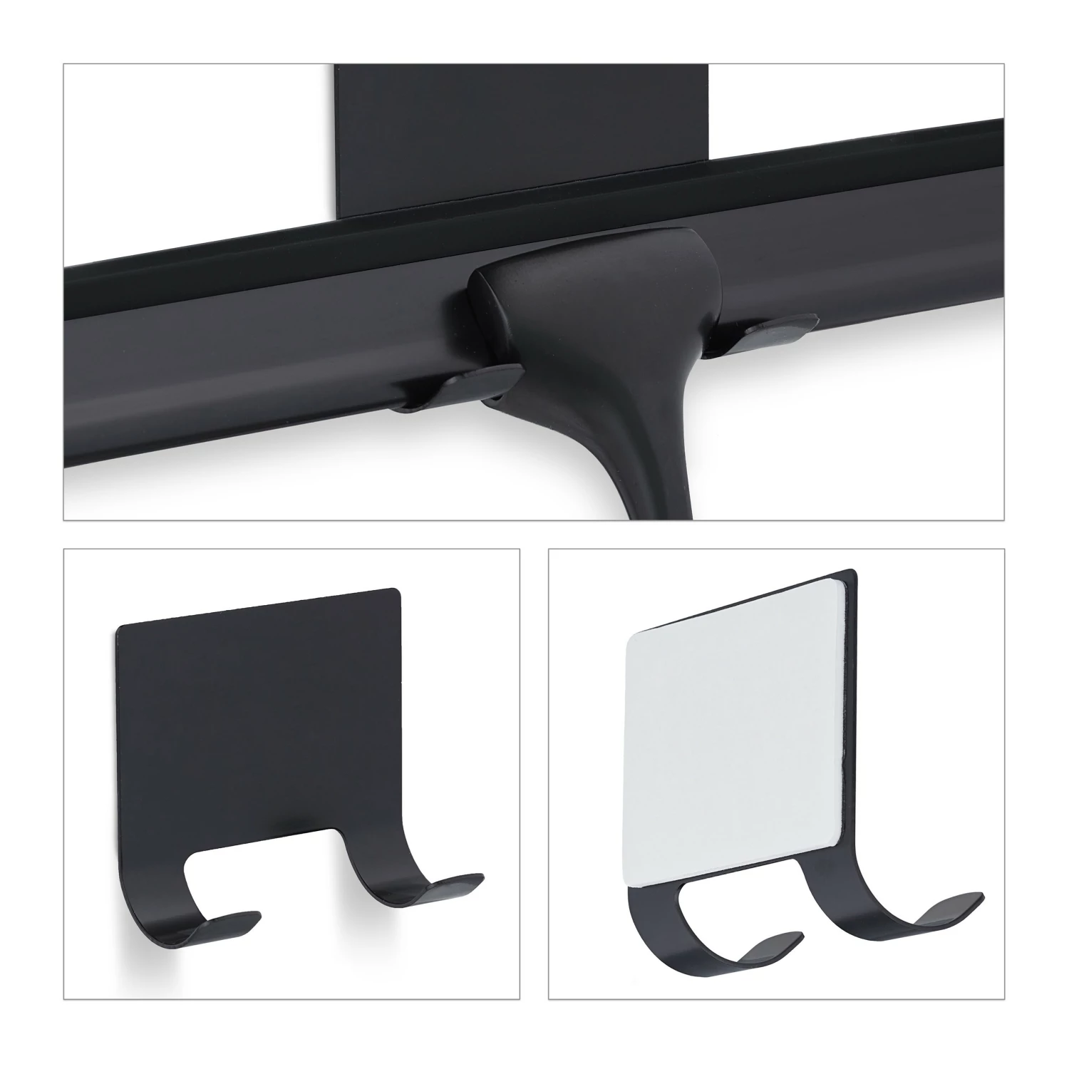 Relaxdays Schwarzer Duschabzieher mit Halterung 8 Relaxdays Schwarzer Duschabzieher mit Halterung – Bild 6