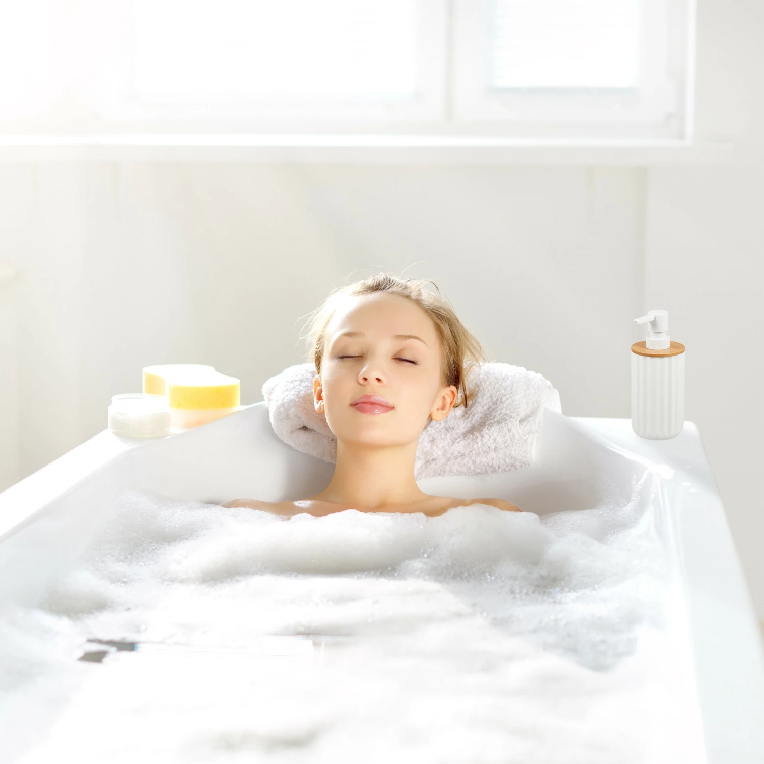 Relaxdays 3 x Seifenspender mit Bambus 4 Relaxdays 3 x Seifenspender mit Bambus – Bild 2